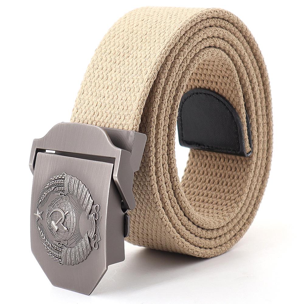 Dicker Canvas Gürtel mit Legierungsschnalle für Freizeithosen