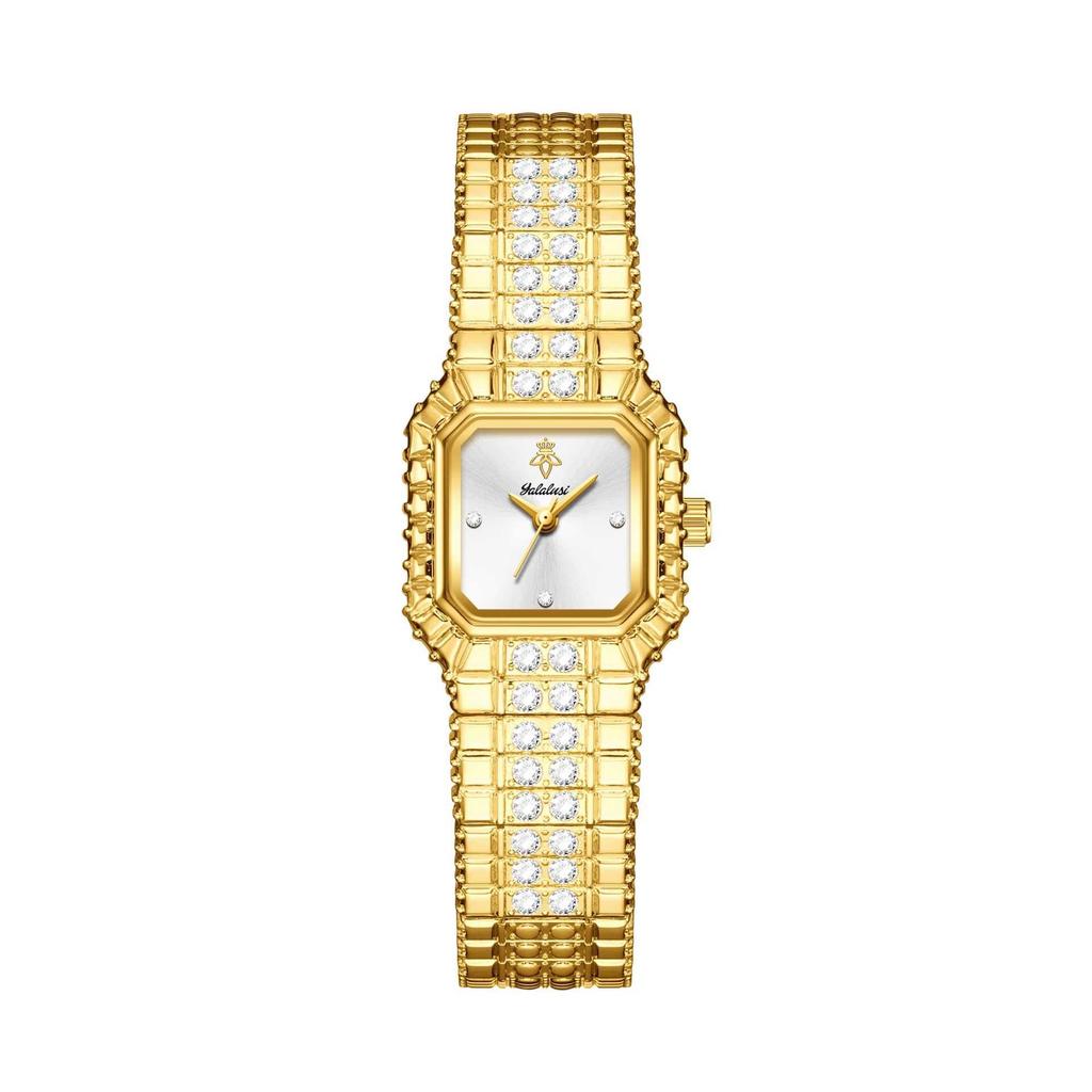 Women Dress Bracelet Watches Clock Relógio Fashion Rhinestone Square Small Dial Steel Band Ladies Watch Elegant