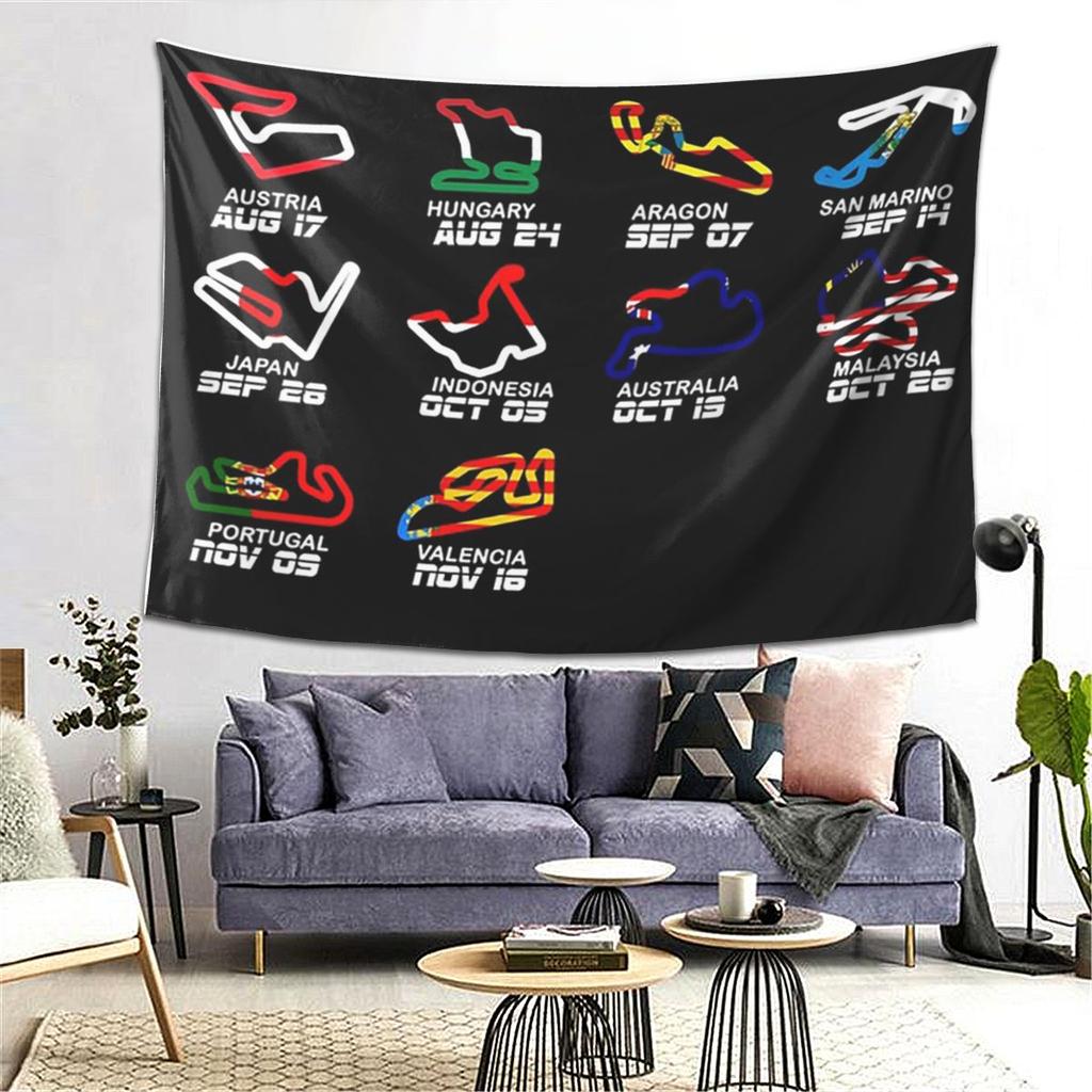Calendario Stagione 2025 Circuiti MotoGp Arazzo da Parete Decorazione Estetica per la Casa Arazzi per Soggiorno Camera da Letto