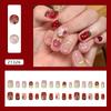 24 Pieces three-dimensional cat's eye gradual change cute strawberry polka dot pearl playful girl style removable manicure 30 pieces