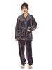 WULFUL and Pajama Warm Loungewear for Fall and Long Gift Men's Women's Set, Fleece-Lined Winter, Open-Front, Flannel, Sleeves, 2-Way Neck, Unisex,