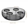 4-grid Christmas Advent Wreath Candle Holder Metal Black Cylindrical Candle Holder Decorative Candlestick Centerpiece For Winter
