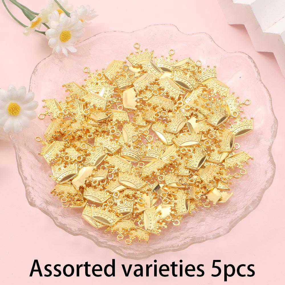 

5/10/20 шт. подвеска-корона из сплава, креативная персонализированная ретро-подвеска-корона, сделай сам серьги, браслет, ожерелье 5pcs золотистый