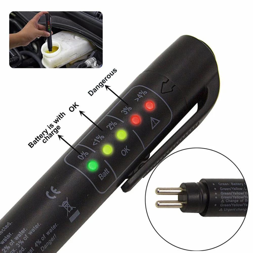 Test Pen Automobile Brake Fluid Oil Tester Pen With 5 LED Lights Display Battery Testers With Brake Fluid Tester For Car