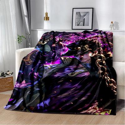 3D Cartoon Jojo's Bizarre Adventure Anime Blanket,Soft Throw Blanket for Home Bedroom Bed Sofa Travel Picnic Office Cover Kids