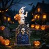 Decorações de Mesa para Halloween Estatueta de Lápide, Fantasma de Resina Abóbora Corvo em Itens Compactos de Vitrine Estátua para Desktop Casa Assombrada