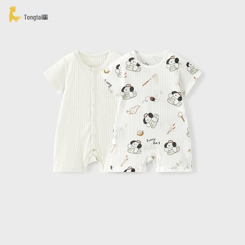TONGTAI Baby Short Sleeve Cotton Romper