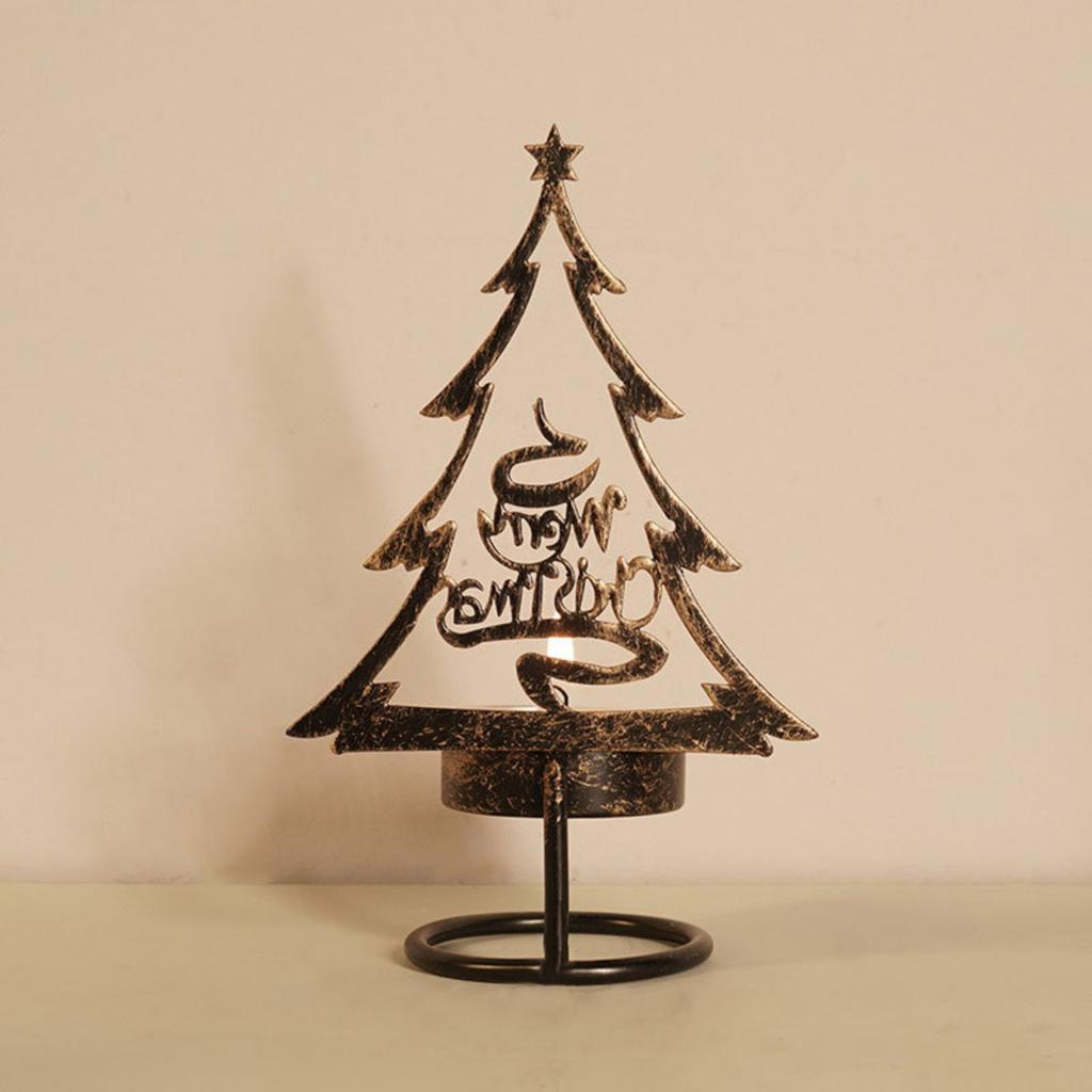 Christmas Candlestick Iron Merry Christmas Ornaments Decoration To Make Old-fashioned Atmosphere Candle Cup Layout Scene