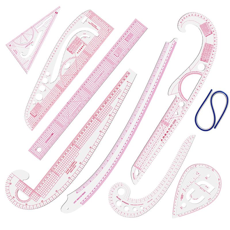 Multifunctional Dressmaking and Grading Ruler Set for Sewing, Tailoring, Curve Cutting, and Proportion Pattern Making