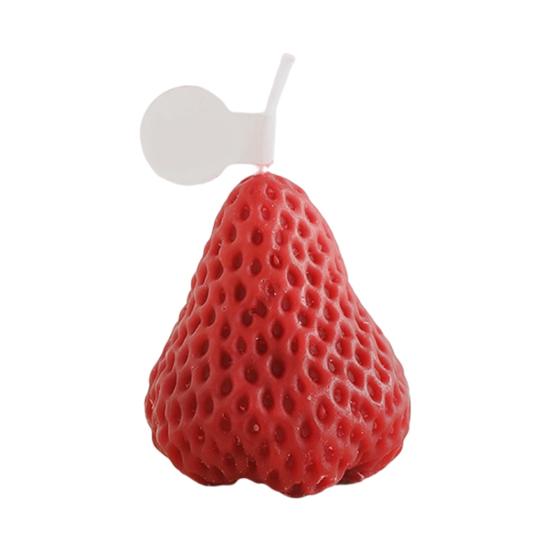 Aromatherapy Candle Adorable Strawberry Shape Eco-friendly Eradicate Odor Fruit Festival Candle for Home