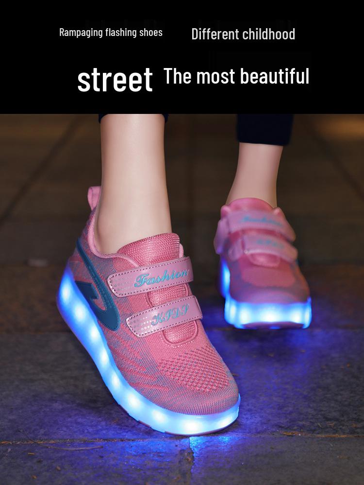 Cross-Border LED Charging Roller Shoes for All Ages - Wheel Shoes In Stock