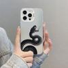 Cool Black Pythons Phone Case for iPhone 15 16 Pro Max 15 16 Plus 11 12 13 Mini 14 Pro Max Snake Colorful Silver Laser Back Case