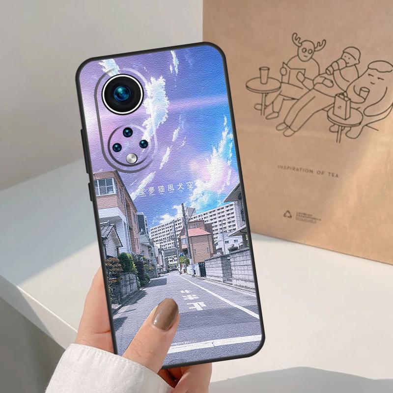 Manga Anime Street For Huawei P20 P30 P40 P60 Pro P Smart Nova 9 5T Honor 70 90 50 Magic5 Lite X7a X9a X8a Case