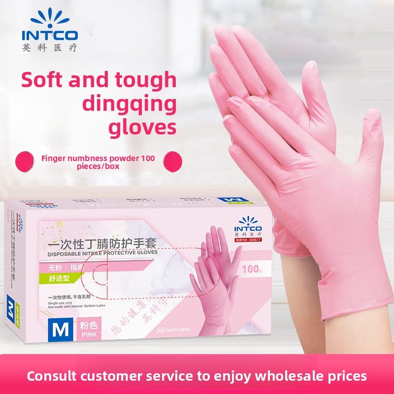 

100 Розовых Одноразовых Нитриловых Перчаток Пищевого Класса для Кухни, Уборки и Ежедневной Защиты M розовый