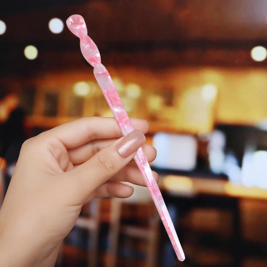 Elegant Twisted Acetate Hairpin: Ancient Style Bun Accessory