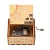 New You Are My Sunshine Music Box Color Printing Wooden Hand Crank Musical Box Birthday Present Valentine's Day Christmas Gift