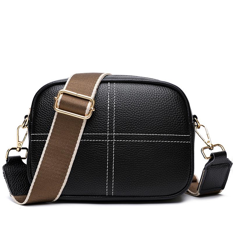 Genuine leather women's bag high-end niche first-layer cowhide small square bag trendy fashion versatile single shoulder messenger bag