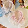 Comfortable Breathable Fabric Lace Bandana Headscarf for Women French Integrated Headwrap Pastoral Hair Decoration