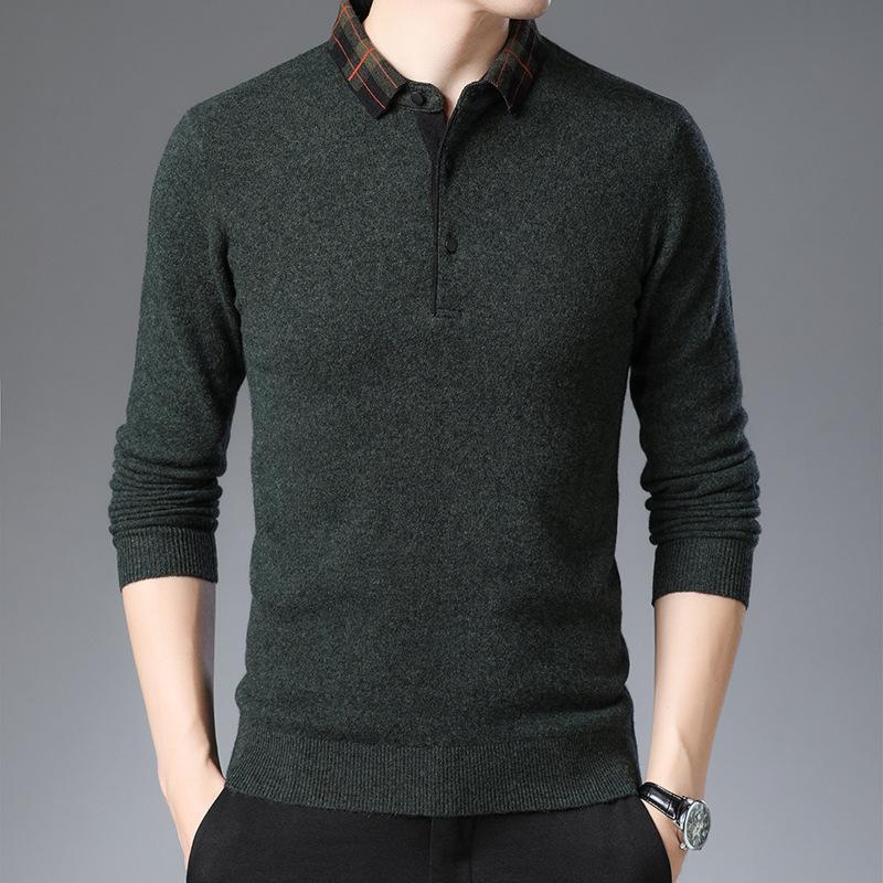 

Зимняя новая мужская футболка для отдыха среднего возраста с плюшевыми лацканами, нижнее белье, блузка, мужской свитер XXXXL