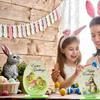 3 Sets Wood Ornaments Multicolor Easter Decorations Banner Accessories Cartoons Handy Installation Table Decor for Home Use