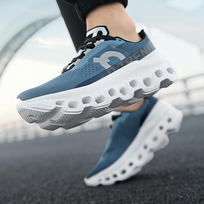 2024 Nye Herre Flyknit Mesh Pustende Støtdempende Maraton Løpesko