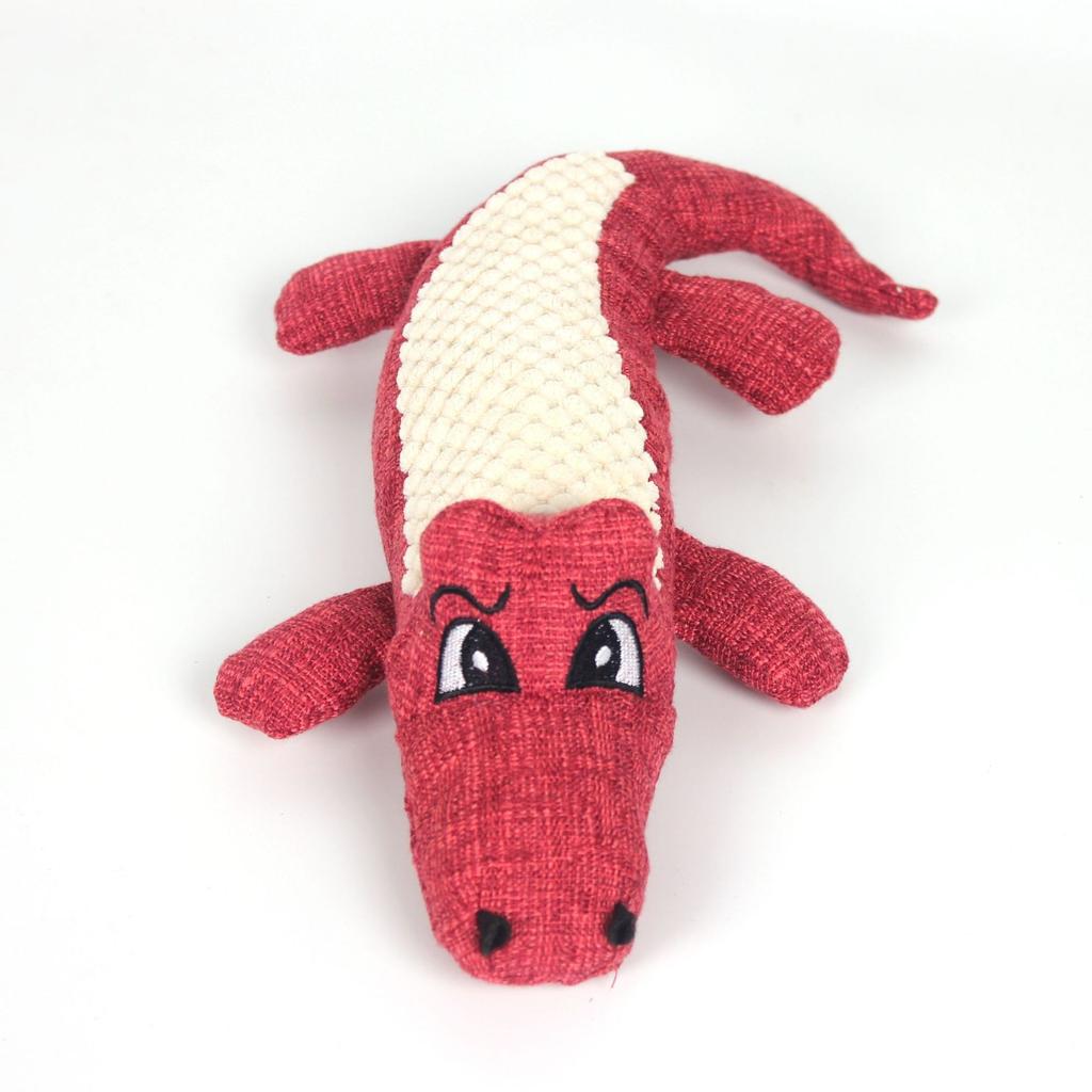 Pet Chew Toys Interactive Cartoon Animal Plush Alligator Shape Dog Sound Toy Gnawing Grinding Teeth Training Supplies