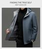 Men's Mid-Length Hooded Detachable Down Jacket - Thick, Warm Outerwear