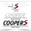 3D Car Decor S Logo Front Hood Grille Emblem Sticker For Mini Cooper S R53 R52 R56 F57 F55 F56 JCW Fender Rear Trunk Body Badge