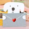 6PCS Bear Rabbit Decoration Letter Paper Ins Cartoon Greeting Card  Valentine's Day Gifts