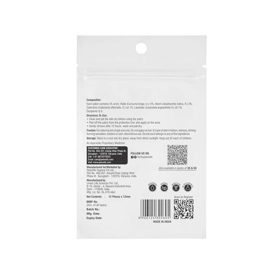 FURR by Pee Safe Akne-Pflaster gegen Pickel | 12 Hydrokolloid-Pflaster zur Linderung von Akne – 3 Größen | Hergestellt mit ayurvedischen Inhaltsstoffen