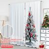 2pcs 2D Flat Printing Merry Christmas Popular Curtains Christmas Tree Star Polyester Without Electricity Party & Holiday Decor
