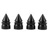 4Pcs Tower Tyre Valve Cap Black Aluminium Alloy Replacement Kit for Automobile Motorcycle