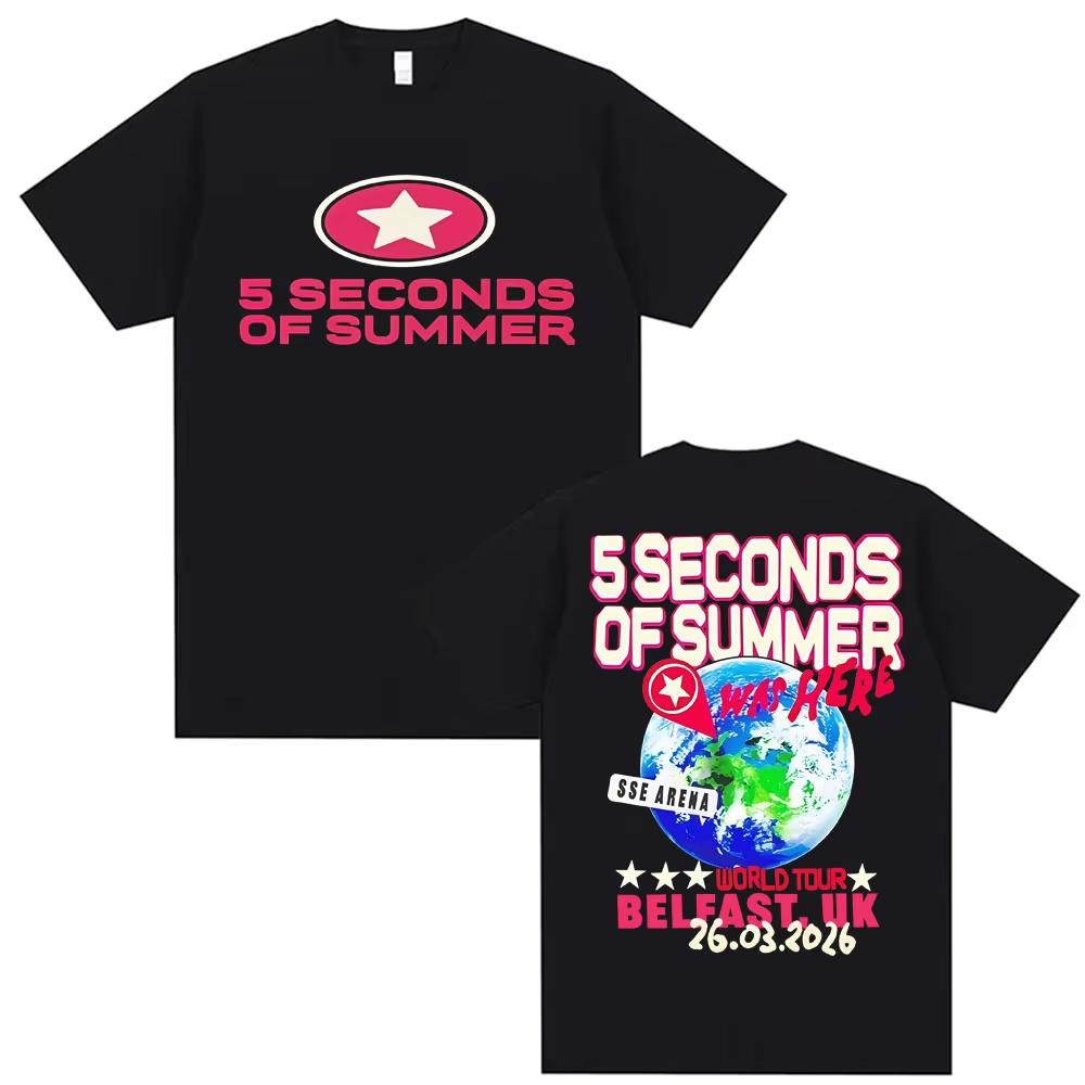 

5 Seconds of Summer Everyones A Star 2026 World Tour Tshirt Unisex Women Hip Hop High Street T Shirts 2026 Summer Top Comfort Tee M