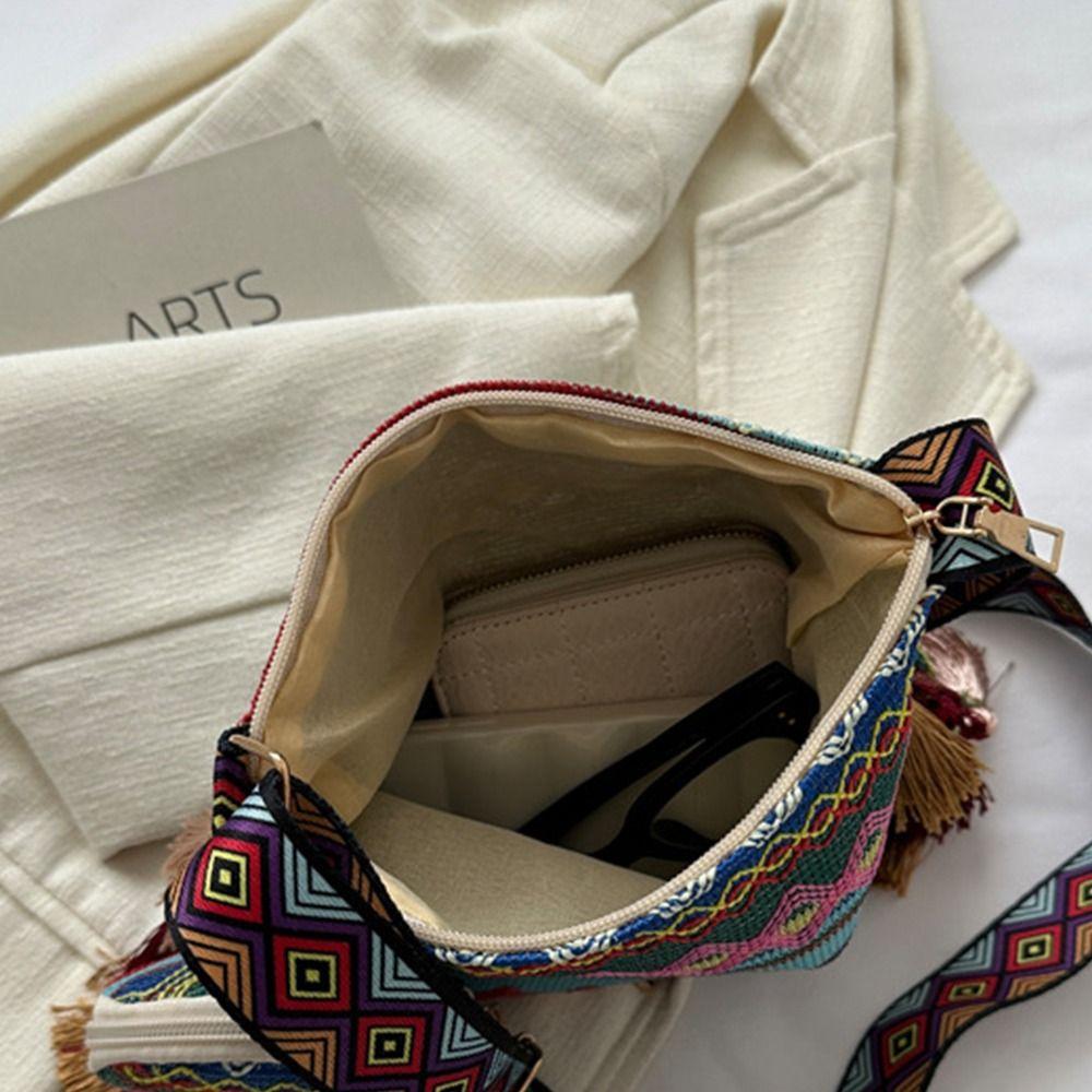 Tassel Fringe Shoulder Bag Large Capacity Bohemian Shoulder Bag Handbag with Coin Purse  Travel