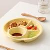 Farfurie Cremă pentru Controlul Porțiilor pentru Pierderea în Greutate - Farfurie de Masă Divizată pentru Micul Dejun și Gestionarea Mesei