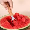 Taglia anguria Lama in acciaio inossidabile Manico in legno Multifunzionale Affetta frutta Utensile da cucina per la casa Taglio a cubetti di melone