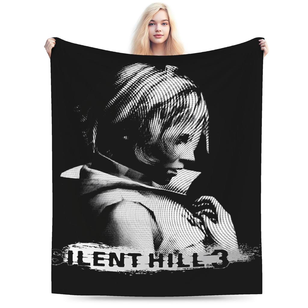 Warm BlanketGirls Boys Camping Silent Hill Throw Blanket Run Heather Flannel Bedspread For Bedroom Funny Sofa Bed Cover
