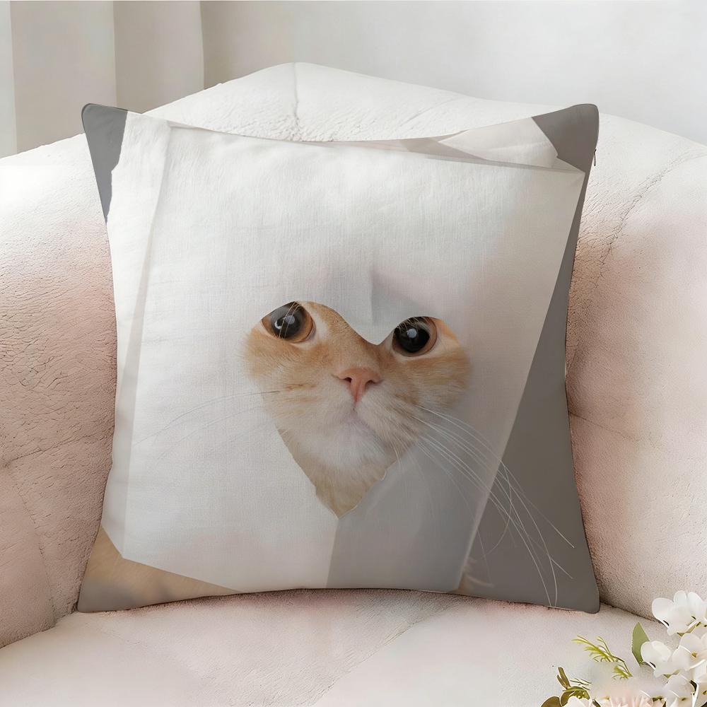 Fun Kwaii Cat Anime Pillow Case Pillowcase Doublesided Printed Sofa Cushion Bedroom Headboard Pillow