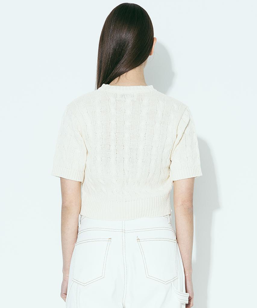 AGENT PEEK Agp Cable Half Sleeve Knit Ivory