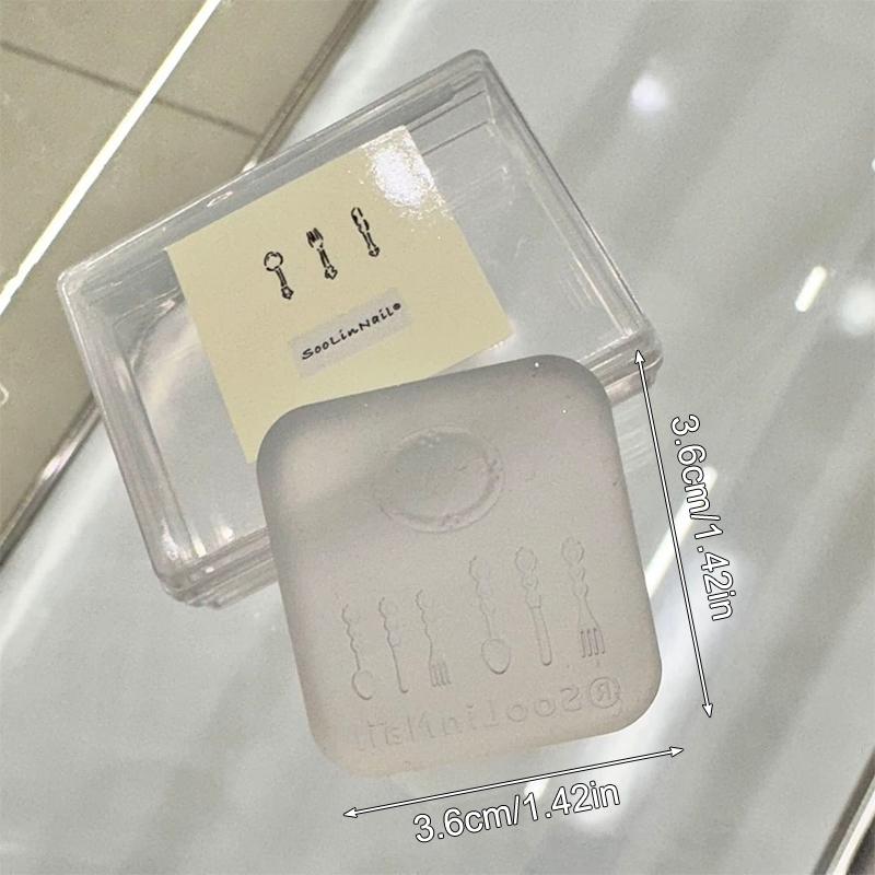 

Tableware Series Knife Fork Spoon 3D Silicone Nail Mold Nail Artistry Soft Stamping Plates DIY Manicure Carving Template