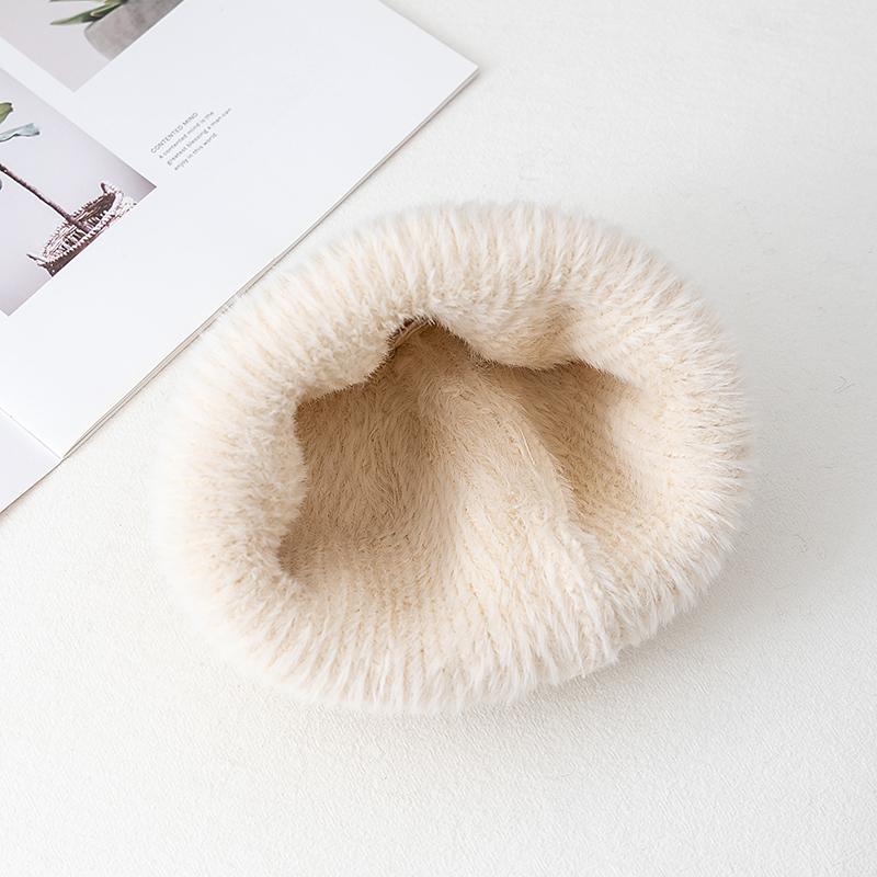 Neuer einfacher Plüschhut Kpop-Stil Mütze Süßer Herbst Winter Für Frauen Warme Hüte für Mädchen Outdoor Streetwear Strickmütze