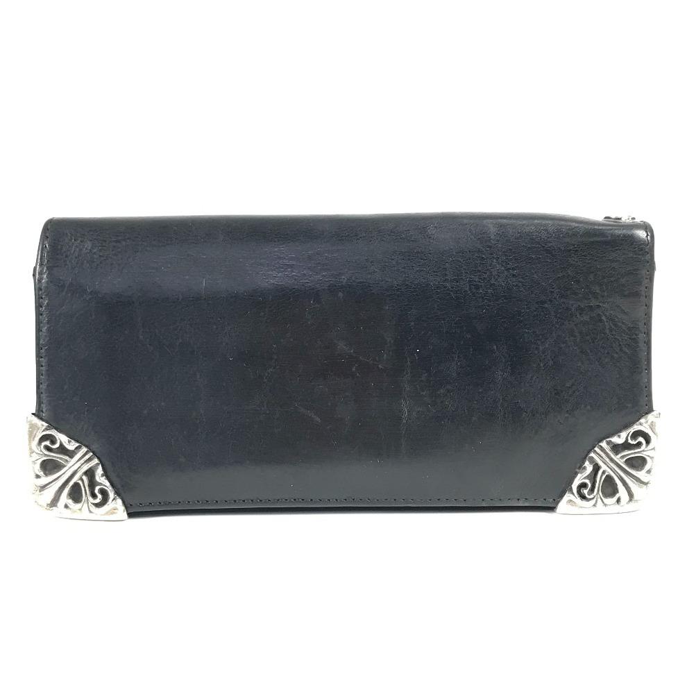 CHROME HEARTS Single Fold LNG SNGL FLD TIPS 2-fold Long Wallet Black/Silver