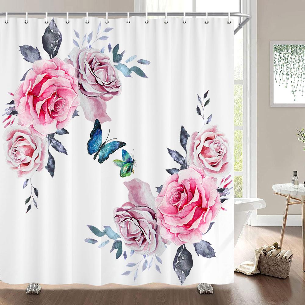 Roses, flowers, lions and leopards Shower Curtain Bath Curtain Animal Printed Bathroom Curtains for Home decoration Curtain