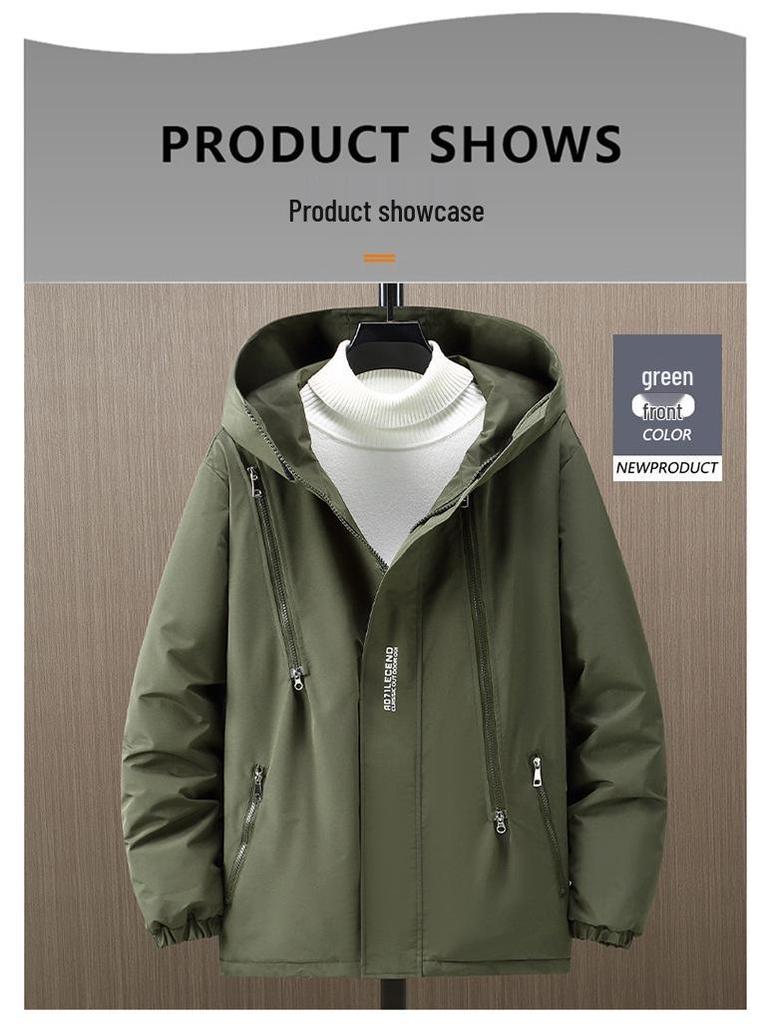 Men's Plus Size Loose Cotton Windbreaker Jacket for Autumn and Winter - Outdoor Special Body Cotton-Padded Jacket