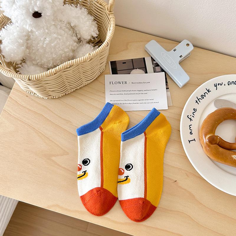Cartoon and Funny Fun Female Boat Socks Illustration Invisible Socks Spring and Summer Low-top Short Socks Female Clown Cotton Socks
