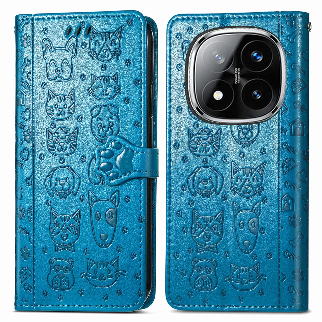 For Xiaomi Redmi Note 14 Pro 5G/Poco X7 5G Case Leather Wallet Flip Phone Cover Cute Cat Dog Pattern