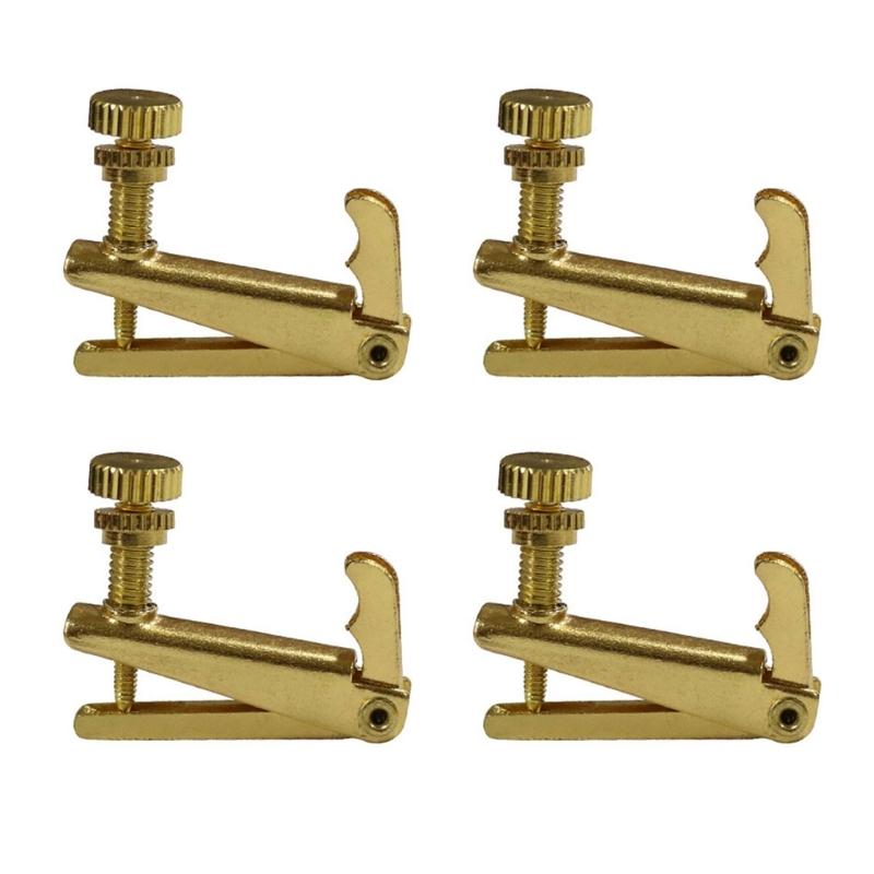 4Pcs Violin String Adjuster Part Musical Instrument Fine Tuning Accessory Violin Fine Tuner for Standard 4/4-3/4 Violin