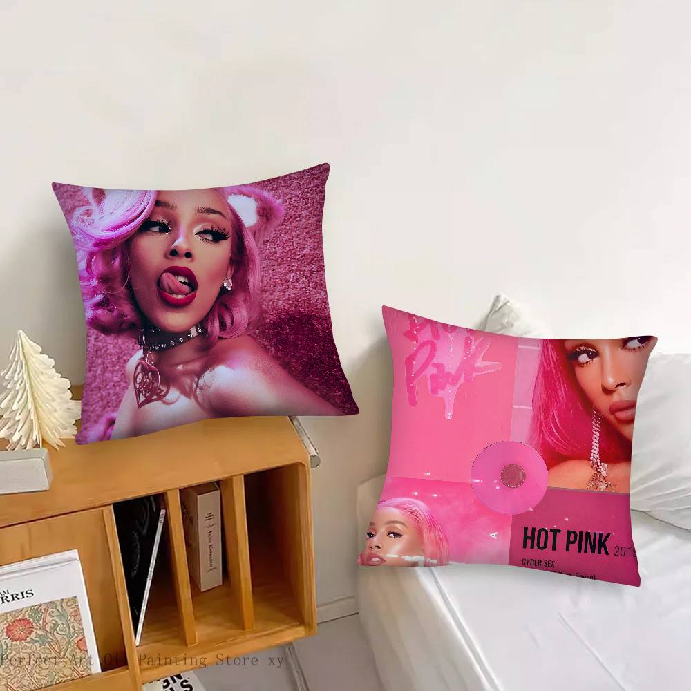 Singer D-Doja Cat Pillow Case Square Pillow Bedroom Sofa Leisure Comfort Cushion Car Living Room Home Decoration