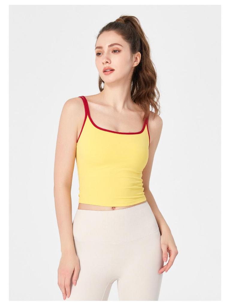 NULS Kryddig Tjej Färgblock Sportlinne med Fast Kupa för Kvinnor