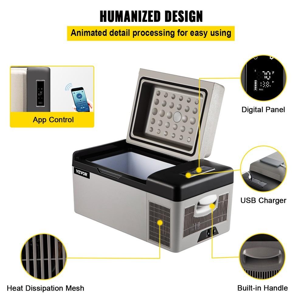 Compressor Refrigerator Box - 20 Liters - Small Refrigerator - Bicycle/Car Camping - APP - 12V/230V